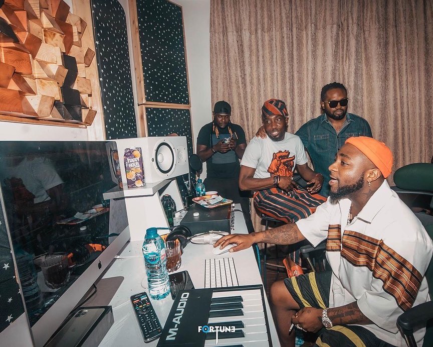 Davido studio session recording music