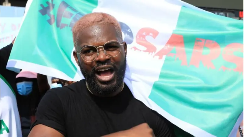 Falz during EndSARS protest