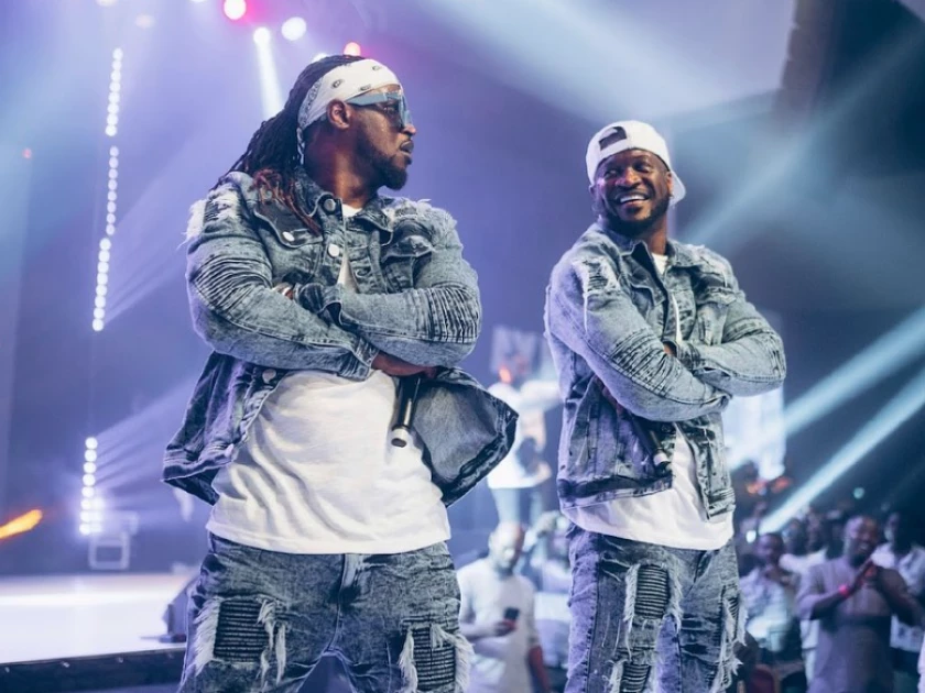 P-Square performing live on stage